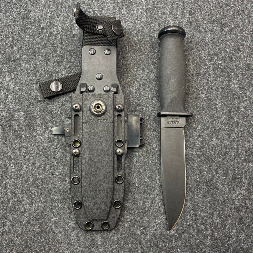 KA-BAR USN MK1 Knife Fixed Blade Black Tactical Utility Tool with Hard Sheath